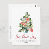 ホリークリスマスツリー企業のグリーティングホリデー ポストカード (正面/裏面)