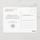 ホリークリスマスツリー企業のグリーティングホリデー ポストカード (裏面)