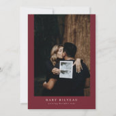 ホリークリスマスバーガンディフローラフォトベビーシャワー 招待状 (裏面)