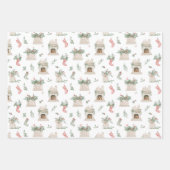 ホリークリスマスパターン ラッピングペーパーシート (正面3)