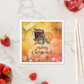 ホリークリスマスパーティーオレンジシナモングリーティング スタンダードカクテルナプキン (インサイチュ)