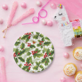ホリークリスマスパーティー紙プレート赤と緑 ペーパープレート (パーティー)