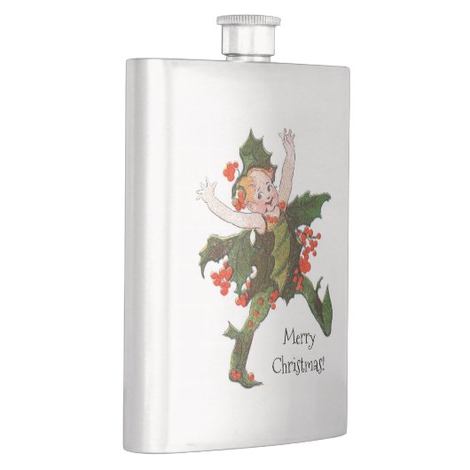 ホリークリスマスフラワーチャイルドカワイイヴィンテージフローラ フラスク (右)