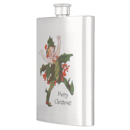 ホリークリスマスフラワーチャイルドカワイイヴィンテージフローラ フラスク (左)