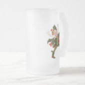 ホリークリスマスフラワーチャイルドカワイイヴィンテージフローラ フロストグラスビールジョッキ (正面右)