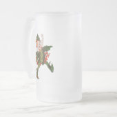 ホリークリスマスフラワーチャイルドカワイイヴィンテージフローラ フロストグラスビールジョッキ (正面左)