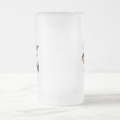 ホリークリスマスフラワーチャイルドカワイイヴィンテージフローラ フロストグラスビールジョッキ (中央)