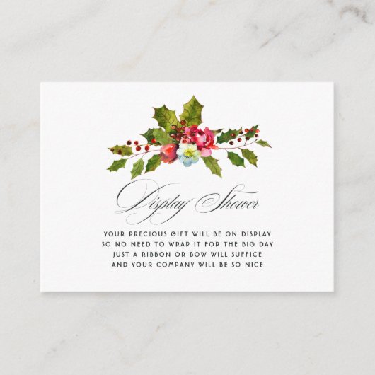ホリークリスマスブライダルシャワーディスプレイシャワー エンクロージャーカード (正面)