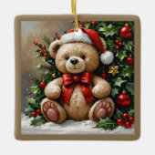 ホリークリスマスベアーカスタマイズ セラミックオーナメント (正面)