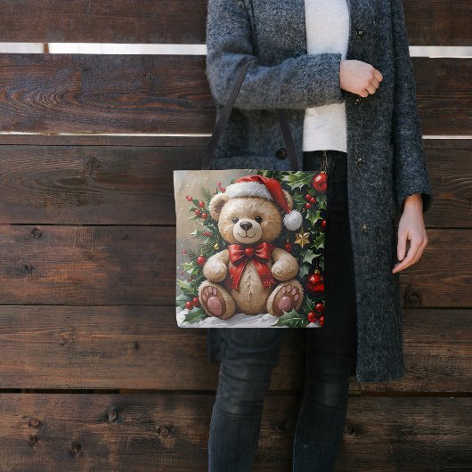ホリークリスマスベア トートバッグ