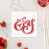 ホリークリスマスホリデーナプキンで喜び スタンダードカクテルナプキン (インサイチュ)