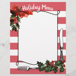 ホリークリスマスホリデーメニューのレターヘッドの枝