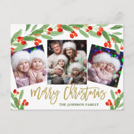 ホリークリスマスホリデー4 PHOTOグリーティングポストカード ポストカード