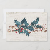 ホリークリスマスミュージック空白のヴィンテージホリデーカード シーズンカード (正面)