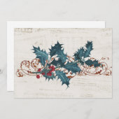 ホリークリスマスミュージック空白のヴィンテージホリデーカード シーズンカード (正面/裏面)