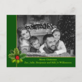 ホリークリスマス付き自動モノクロ写真 ポストカード (正面)