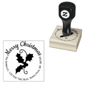 ホリークリスマス差出人住所スタンプあなたの名前を追加 ラバースタンプ (押印)