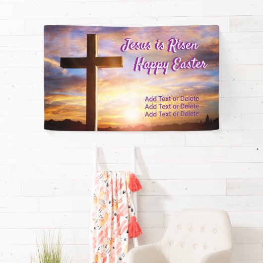 ホリークロススカイイエスズイレブンハッピーイースター文字 横断幕 (インサイチュ)