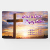 ホリークロススカイイエスズイレブンハッピーイースター文字 横断幕 (横)