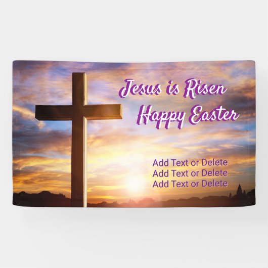 ホリークロススカイイエスズイレブンハッピーイースター文字 横断幕 (横)