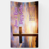 ホリークロススカイイエスズイレブンハッピーイースター文字 横断幕 (縦)