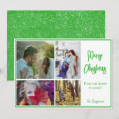 ホリーグリーンメリークリスマスフォトクリスマスカード シーズンカード (正面/裏面)