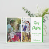 ホリーグリーンメリークリスマスフォトクリスマスカード シーズンカード (スタンド正面)