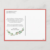 ホリーグリーンリースサークル写真メリークリスマス シーズンポストカード (裏面)