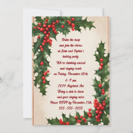 ホリーコーナーズクリスマスパーティの招待状 招待状