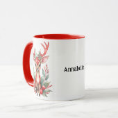 ホリーコーヒーマグ付きクリスマスディアー マグカップ (正面左)