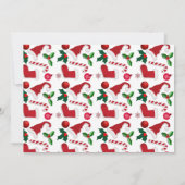 ホリーサンすてきタ雪だるまクリスマス誕生日写真 招待状 (裏面)