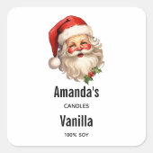 ホリーサンタすてきクロースレトロキャンドルビジネス スクエアシール (正面)