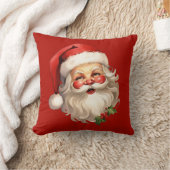 ホリーサンタすてきクロースレトロクリスマス クッション (ブランケット)