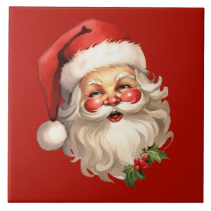 ホリーサンタすてきクロースレトロクリスマス タイル