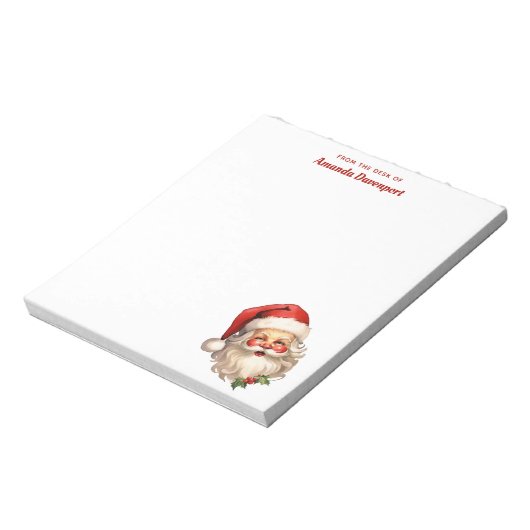 ホリーサンタすてきクロースレトロクリスマス ノートパッド (回転)