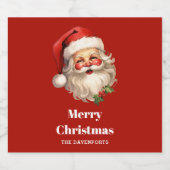 ホリーサンタすてきクロースレトロクリスマス ビールラベル (シングルラベル)