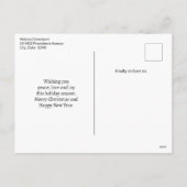 ホリーサンタすてきクロースレトロスタイルクリスマス シーズンポストカード (裏面)