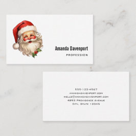 ホリーサンタすてきクロースレトロスタイルクリスマス 名刺