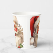 ホリーサンタすてきクロースレトロスタイルクリスマス 紙コップ (右)