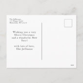 ホリーシンプルベリーカスタムフォトレッドクリスマス シーズンポストカード (裏面)