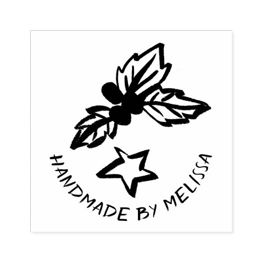 ホリースタークリスマスホリデーカスタムズパーソナライズされた ラバースタンプ (インプリント)