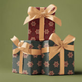 ホリースターラッピング紙2グリーンと1レッドピース ラッピングペーパーシート