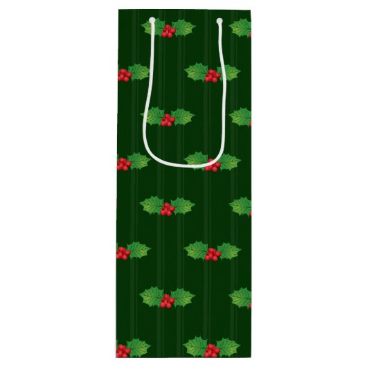 ホリーストライプのベリー ワインギフトバッグ (正面)