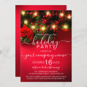 ホリースノーフレーぶら下がったクズライツホ企業のリデイ 招待状 (正面/裏面)