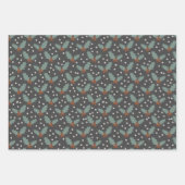 ホリースノーフレークのクリスマスパーセルパターン ラッピングペーパーシート (正面)