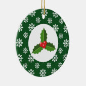 ホリースノーフレークスクリスマスグリーン セラミックオーナメント (右)