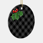 ホリースプリング付きダークグレープレイド セラミックオーナメント (右)