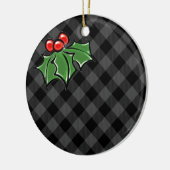 ホリースプリング付きダークグレープレイド セラミックオーナメント (左)