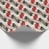 ホリーズクリスマス猫と子猫の包み紙 ラッピングペーパー (角)