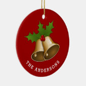 ホリーセラミックOパーソナライズされた付きクリスマスベル セラミックオーナメント (右)